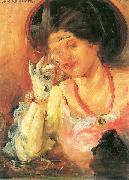Lovis Corinth Dame mit Weinglas oil painting